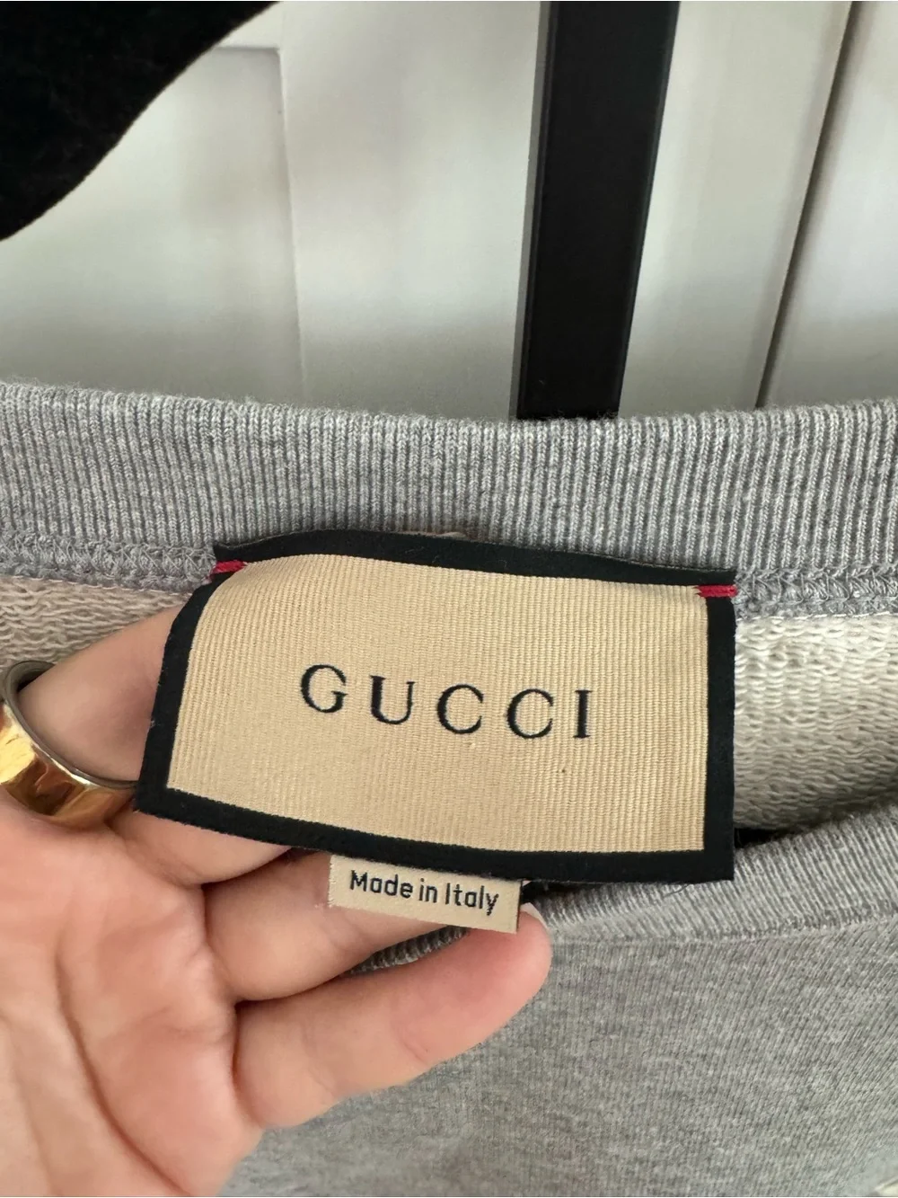 Gucci Grey Sweatshirt with White Firenze Embroidery
